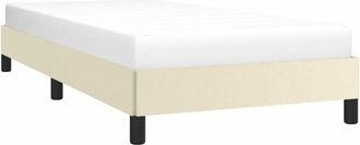 vidaXL Estructura De Cama Sin Colch&oacute;n Cuero Sint&eacute;tico Crema 90x190 Cm Vidaxl