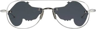 Thom Browne Titanium Hector Aviator Zonnebril - Dames - Zonnebrillen - Grijs - ONE Size - Accessoires