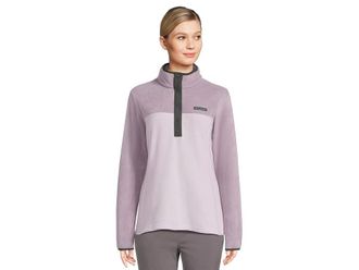Columbia Bentontm Springs 1/2 Snap Pull Over II Womens Coat Lavender Pearl/Shale Purple/Shark : LG, Fleece/Nylon