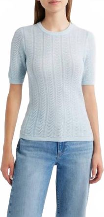Rag & Bone Francesca Merino Short Sleeve Sweater In Pale Blue