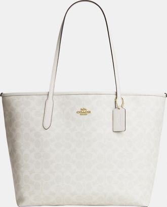 Coach Womens City Tote in Signature Canvas - Natural - One Size