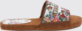 Dolce & Gabbana Sliders Dolce & Gabbana in canvas con motivo floreale ricamato