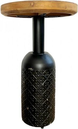 Mathi Design Mesa baja de madera y metal negro D41