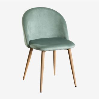 Sklum Sklum - Pack de 2 Sillas de Comedor en Terciopelo Kana Verde Abeto
