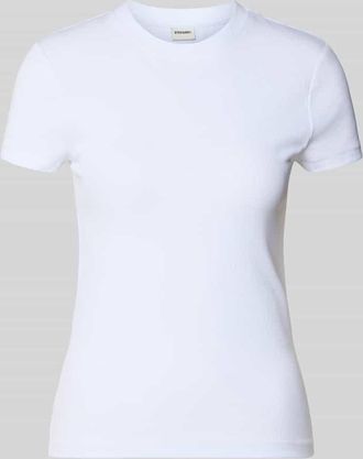 Stefanel Slim Fit T-Shirt mit Rundhalsausschnitt Modell COSTINA in Offwhite, Gr&ouml;&szlig;e XL