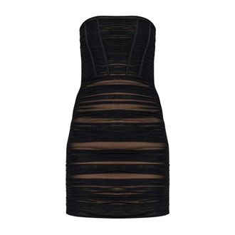 Rotate Abito Corto a Doppio Strato - - Dresses - Donna - Nero - M