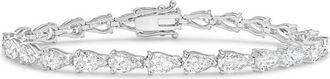 Diana M. Jewels 14kt White Gold 56cts Lab Grown Pear Diamond East-West Tennis Bracelet