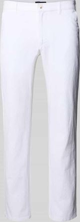 Christian Berg Hose aus Leinen-Baumwoll-Mix mit Ges&auml;&szlig;taschen in Weiss, Gr&ouml;&szlig;e 27