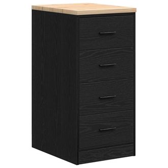 Berkfield Home Garage Storage Cabinet Black 40x51x85 cm Solid Wood Pine | Size: 40 x 51 x 85 cm