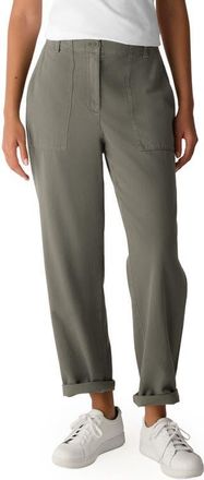 Eileen Fisher Easy Tapered Organic Cotton Pants in Bayleaf at Nordstrom, Size Xx-Small