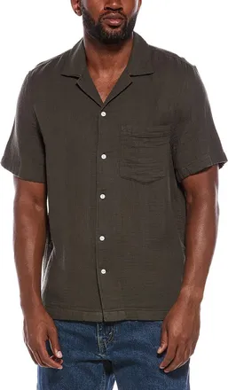 Madewell Indigo Dyed Short Sleeve Button Up Shirt
