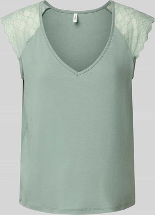 Only Regular Fit T-Shirt mit Kappärmeln Modell PETRA in Schilf, Größe XL