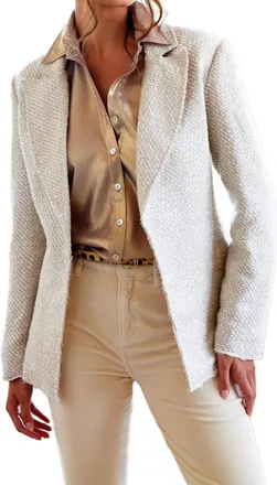 Finley Baxter Jacket In White/grey