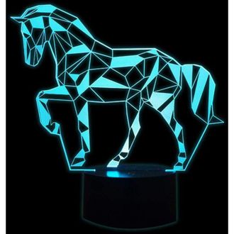 OEM L&aacute;mpara De Ilusi&oacute;n &Oacute;ptica 3d, Luz Nocturna Led Para Ni&ntilde;os, L&aacute;mpara De Caballo 3d, 7 Colores Cambiantes, L&aacute;mpara De Mesita De Noche T&aacute;ctil, Decoraci&oacute;n 