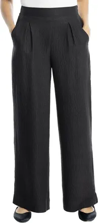 Max Studio Texture Woven Pleated Wide Leg Pant