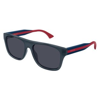 Gucci Sunglasses, unisex, Blue, Size: 56 MM Rectangular Sunglasses
