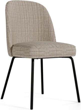 Koketto Home Silla tapizada color topo con grueso asiento y espalda curvada