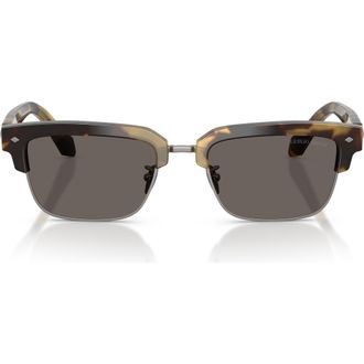 A|X Armani Exchange 52mm Rectangular Sunglasses in Brown Yellow Havana /Grey at Nordstrom