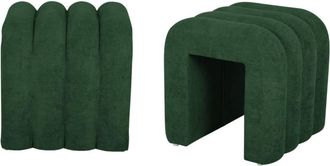 Sweeek Puff contempor&aacute;neo de tela, set de 2, verde oscuro
