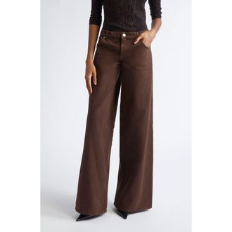 Stella McCartney Mid Rise Wide Leg Jeans in Brown Wash at Nordstrom, Size 26