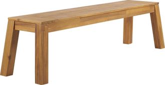 Beliani Beliani - Banco De Comedor Para Jard&iacute;n De 3 Plazas De Madera Laminada De Acacia Asiento De Madera Clara R&uacute;stico Exterior Interior Livorno