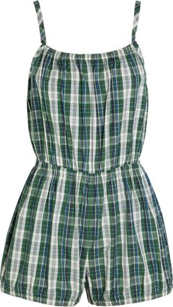Suzie Kondi Dassia Checked Cotton-poplin Romper - Green - S (UK8-10 / S)