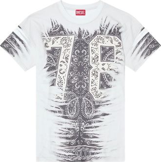 Diesel T-shirt con stampa bandana - Bianco