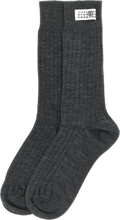 Maison Margiela Ribbed Wool Socks - Gray