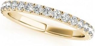 Allurez French Pave Lab Grown Diamond Ring Wedding Band 14k Yellow Gold (0.45ct)