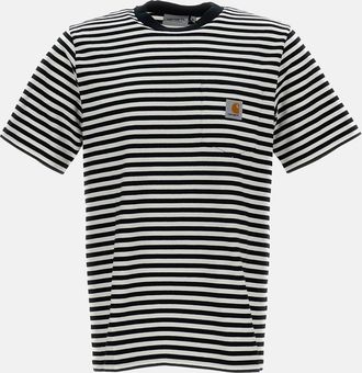 Carhartt Work in Progress Maglietta A Righe A Mancihe Corte