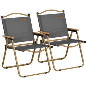 OUTSUNNY Sillas de camping 54x59x78 cm gris oscuro