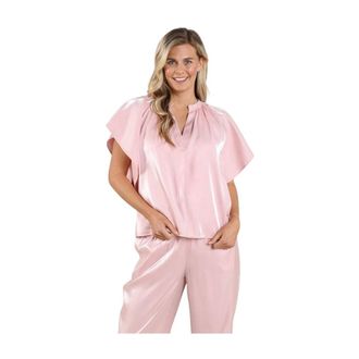 Nukus Nukus, Dames, Blouses & Shirts, Roze, Maat: M Viscose