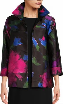 Caroline Rose Autumn Allure A-Line Jacket In Multi/black