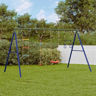 vidaXL Vidaxl Set De Columpios, Trapecio, Escalera Y Cuerda De Discos