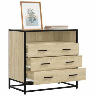 Berkfield Home Drawer Cabinet Sonoma Oak 70x41x70 cm Engineered Wood in Brown | Size: 70 x 41 x 70 cm