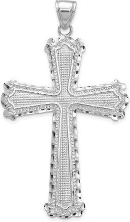 Diamond2Deal 14k Gold Diamond-cut Cross Pendant