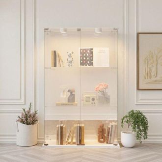 OEM Vitrina De Vidrio - 123cm - Iluminaci&oacute;n Led - Vidrio Templado - Dise&ntilde;o Contempor&aacute;neo Blanco