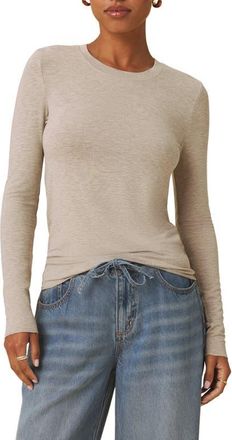Splendid Bri Long Sleeve Knit Top in Light Cedar Heather at Nordstrom, Size X-Small