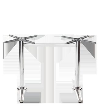 Netfurniture Aluminium All Weather Table Base - Twin - Height - 730 Mm in Silver