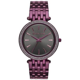 Michael Kors Womens MK3554 Darci Gunmetal Dial Ladies Watch - Purple Stainless Steel - One Size