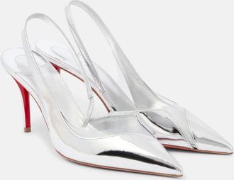 Christian Louboutin Posticha 80 metallic leather slingback pumps