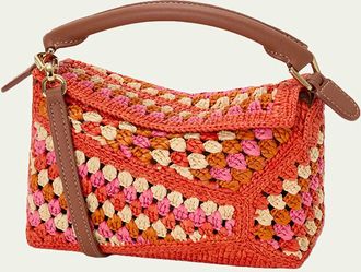 Loewe x Paulas Ibiza Puzzle Crochet Raffia Top-Handle Bag