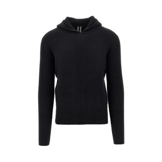 Rick Owens Gebreide trui met capuchon - Dames - Sweatshirts & Hoodies - Zwart - Maat: L Nylon