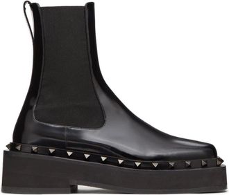 Valentino Garavani Vlogo Signature Kalfsleren Laars 70mm - Dames - Chelseaboots - Zwart - 40 EU - Leer - Schoenen