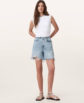 AllSaints Doris Wide Leg Denim Shorts