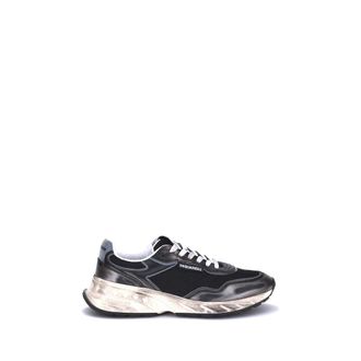 Dsquared2 Black Calf Leather Bos Taurus Athletic Mens Sneakers
