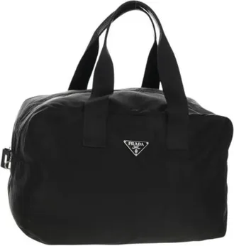 Prada Pre-owned Weekend Bags, female, Black, Size: ONE SIZE Pre-owned Nylon Weekend Bag