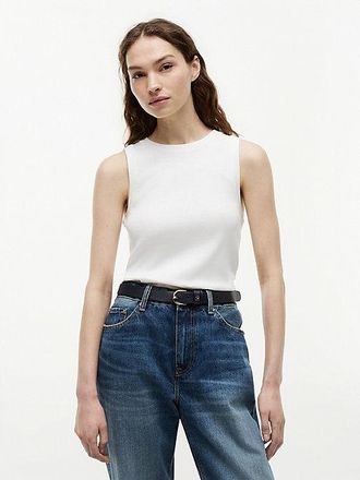 Tommy Hilfiger Camiseta sin mangas de rayas con cuello redondo