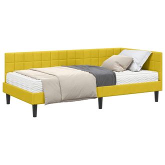 vidaXL Estructura De Cama Esquina Con Colch&oacute;n Manual 2 Pcs Amarillo Vidaxl