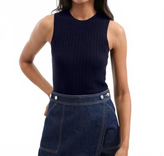 Veronica Beard Jerrel Knit Tank Top In Navy